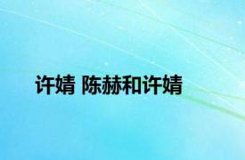 许婧 陈赫和许婧 