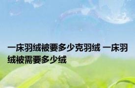 一床羽绒被要多少克羽绒 一床羽绒被需要多少绒