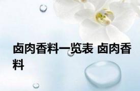 卤肉香料一览表 卤肉香料 