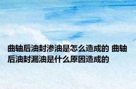 曲轴后油封渗油是怎么造成的 曲轴后油封漏油是什么原因造成的