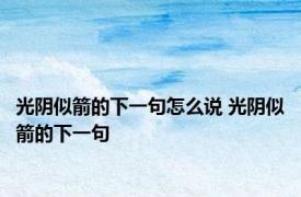 光阴似箭的下一句怎么说 光阴似箭的下一句