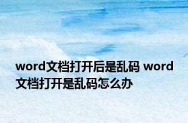 word文档打开后是乱码 word文档打开是乱码怎么办