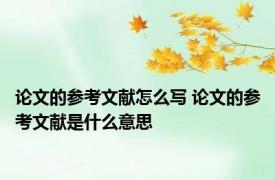 论文的参考文献怎么写 论文的参考文献是什么意思