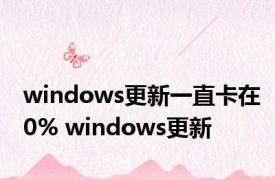 windows更新一直卡在0% windows更新 