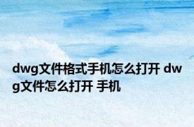 dwg文件格式手机怎么打开 dwg文件怎么打开 手机