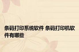 条码打印系统软件 条码打印机软件有哪些
