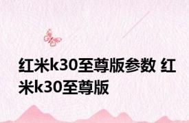 红米k30至尊版参数 红米k30至尊版 