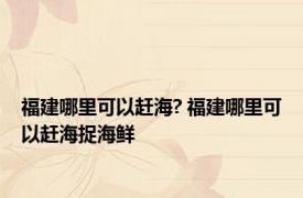 福建哪里可以赶海? 福建哪里可以赶海捉海鲜