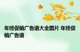 年终促销广告语大全图片 年终促销广告语 