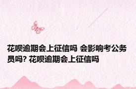 花呗逾期会上征信吗 会影响考公务员吗? 花呗逾期会上征信吗