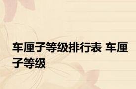 车厘子等级排行表 车厘子等级 