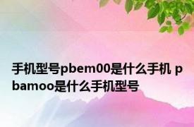 手机型号pbem00是什么手机 pbamoo是什么手机型号 