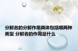 分解者的分解作用具体包括哪两种类型 分解者的作用是什么