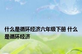 什么是循环经济六年级下册 什么是循环经济