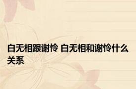 白无相跟谢怜 白无相和谢怜什么关系 