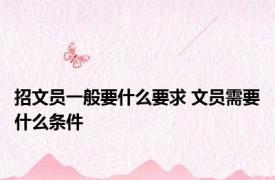 招文员一般要什么要求 文员需要什么条件