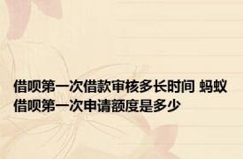 借呗第一次借款审核多长时间 蚂蚁借呗第一次申请额度是多少