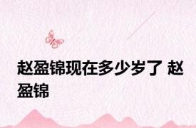 赵盈锦现在多少岁了 赵盈锦 