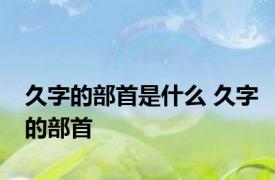 久字的部首是什么 久字的部首 