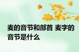 麦的音节和部首 麦字的音节是什么