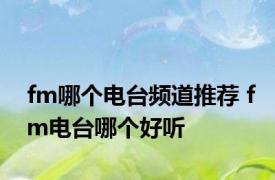 fm哪个电台频道推荐 fm电台哪个好听 