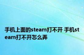 手机上面的steam打不开 手机steam打不开怎么弄