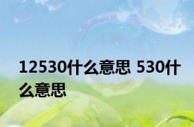 12530什么意思 530什么意思
