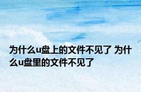 为什么u盘上的文件不见了 为什么u盘里的文件不见了