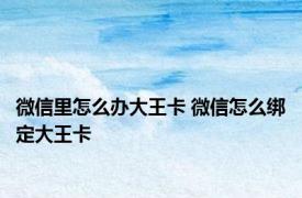 微信里怎么办大王卡 微信怎么绑定大王卡 