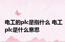 电工的plc是指什么 电工plc是什么意思