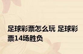 足球彩票怎么玩 足球彩票14场胜负 