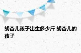 胡杏儿孩子出生多少斤 胡杏儿的孩子 
