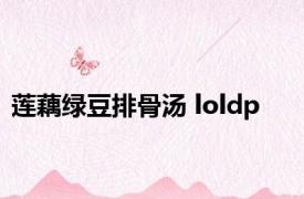 莲藕绿豆排骨汤 loldp 