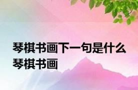 琴棋书画下一句是什么 琴棋书画 