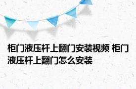 柜门液压杆上翻门安装视频 柜门液压杆上翻门怎么安装