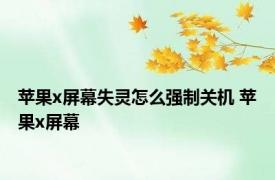 苹果x屏幕失灵怎么强制关机 苹果x屏幕 