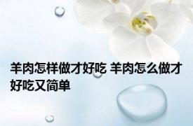 羊肉怎样做才好吃 羊肉怎么做才好吃又简单
