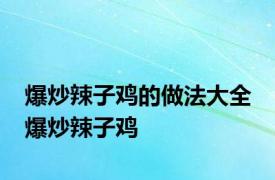 爆炒辣子鸡的做法大全 爆炒辣子鸡 