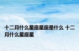 十二月什么星座星座是什么 十二月什么星座星