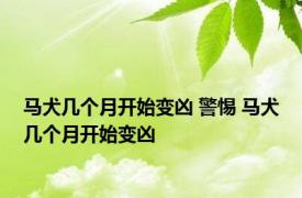 马犬几个月开始变凶 警惕 马犬几个月开始变凶 
