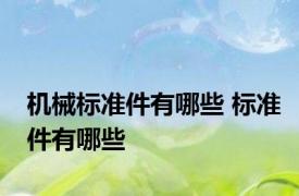 机械标准件有哪些 标准件有哪些