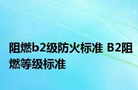 阻燃b2级防火标准 B2阻燃等级标准