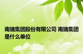 南瑞集团股份有限公司 南瑞集团是什么单位