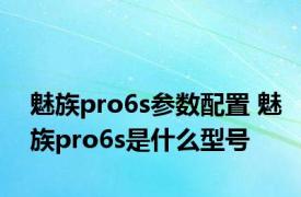 魅族pro6s参数配置 魅族pro6s是什么型号