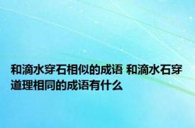 和滴水穿石相似的成语 和滴水石穿道理相同的成语有什么