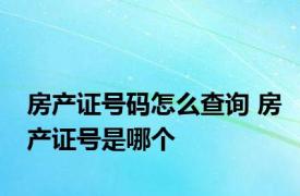 房产证号码怎么查询 房产证号是哪个