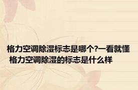 格力空调除湿标志是哪个?一看就懂 格力空调除湿的标志是什么样
