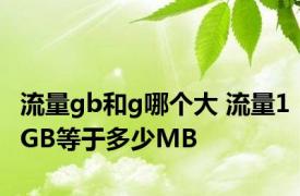 流量gb和g哪个大 流量1GB等于多少MB
