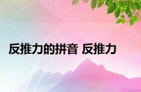 反推力的拼音 反推力 