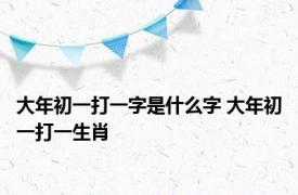 大年初一打一字是什么字 大年初一打一生肖 